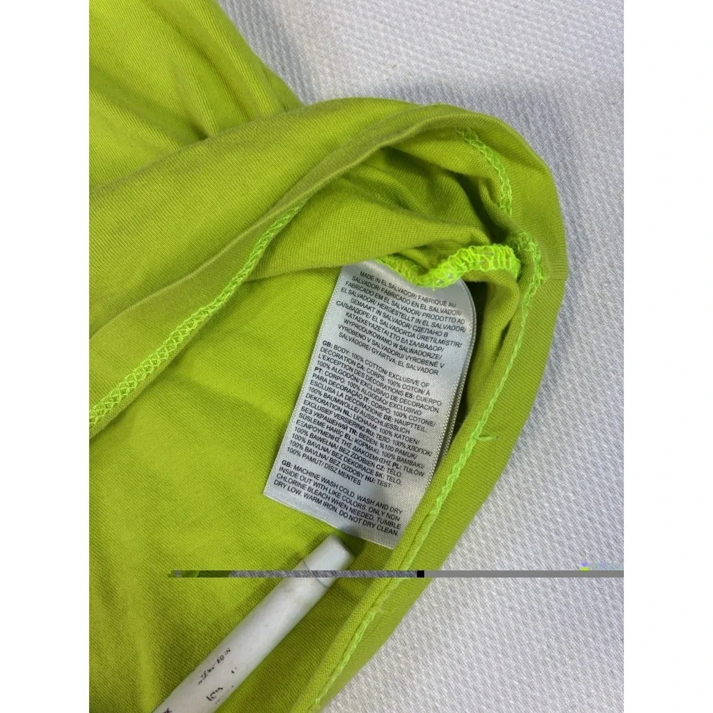 The North Face Men's Large Lime Green Box Logo‎ T-Shirt Never Stop Exploring